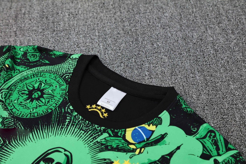 2526 Brazil Jesus Training clothes suit Short sleeve Fan version