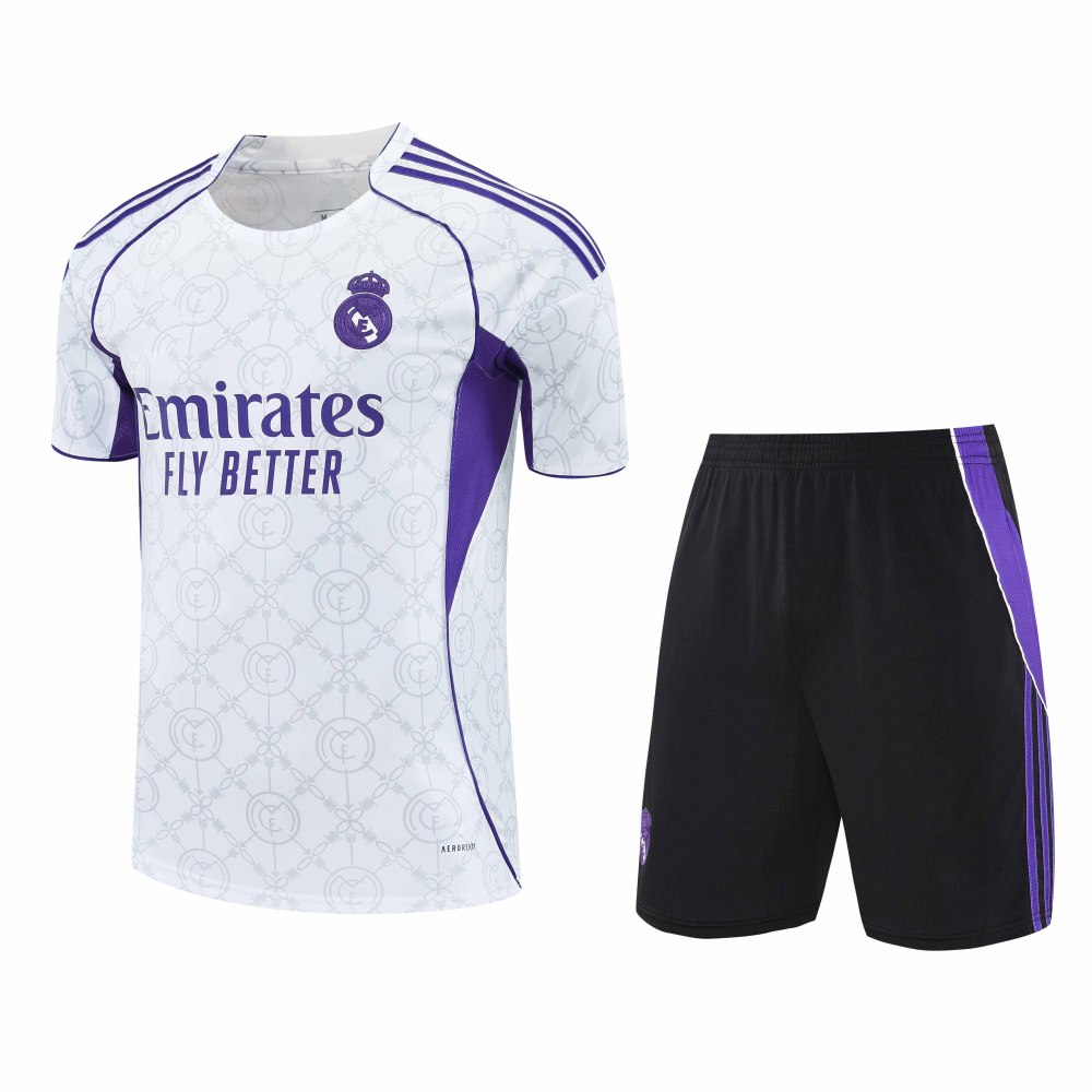 2526 season Real Madrid CF Training clothes suit Short sleeve Fan version