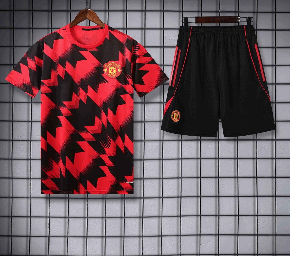 2526 season Manchester United F.C. Training clothes suit Short sleeve Fan version