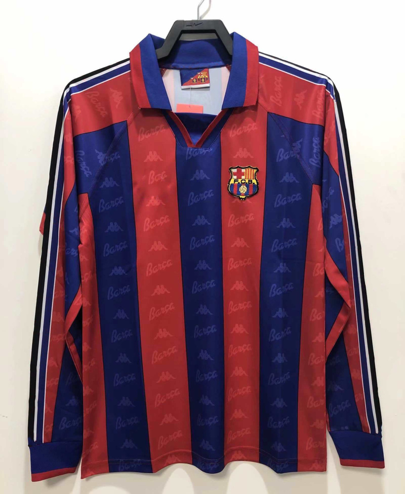 9697 season Barcelona Home Long Sleeved  retro Fan version