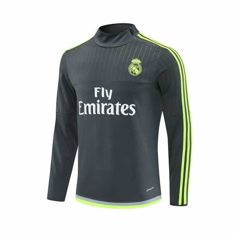 1516 season Real Madrid CF grey Half pull training suit