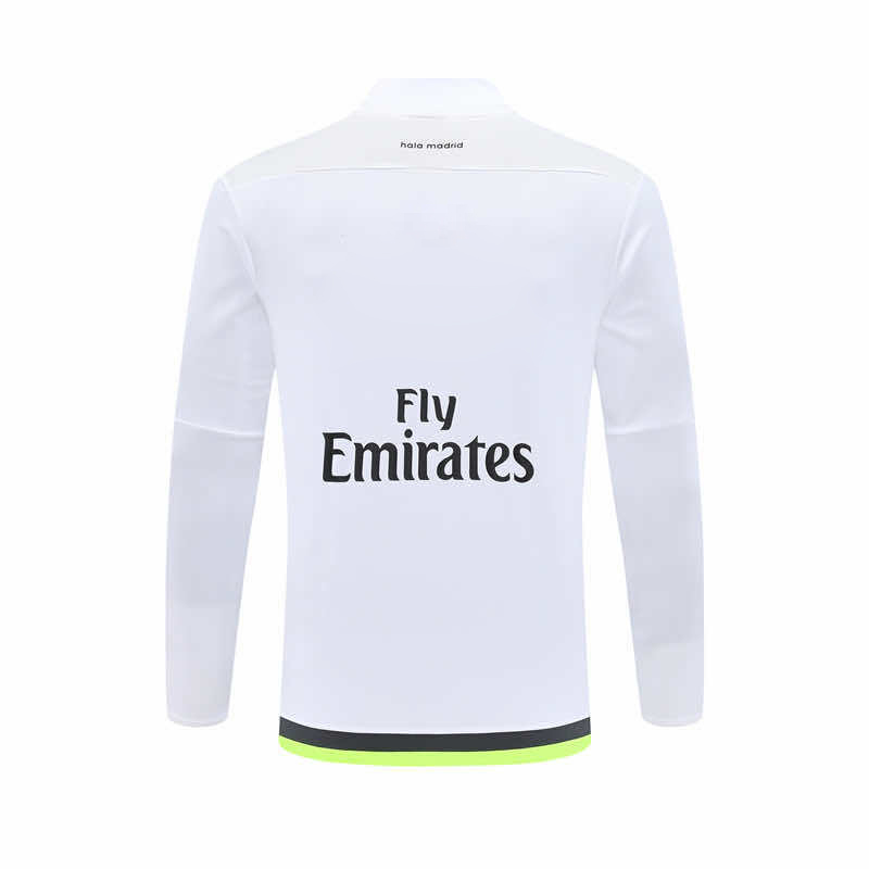 1516 season Real Madrid CF white Half pull training suit