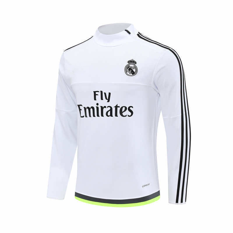 1516 season Real Madrid CF white Half pull training suit