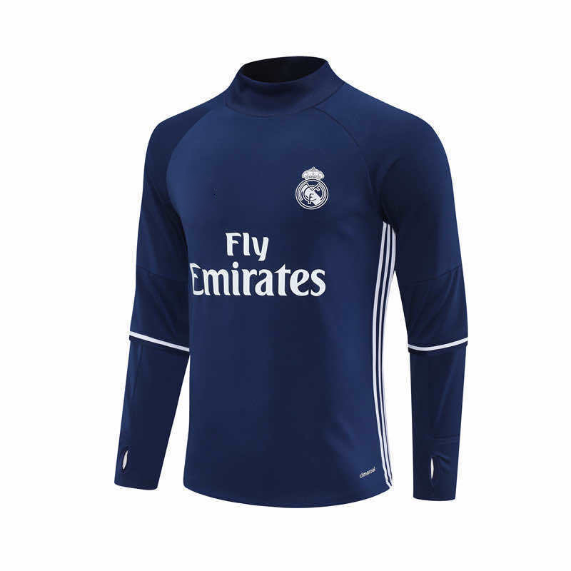 1617 season Real Madrid CF royal blue Half pull training suit