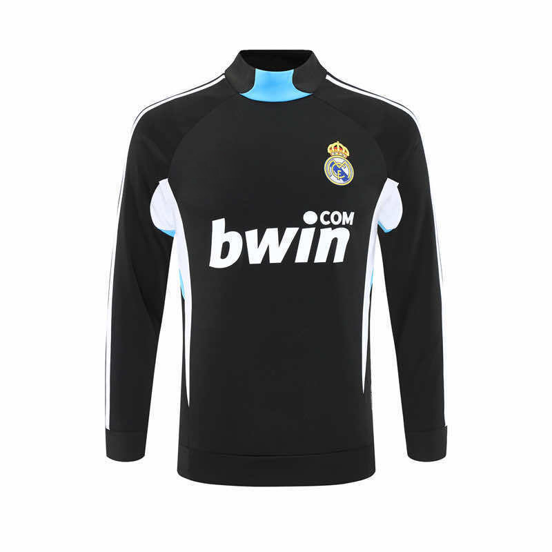 0809 season Real Madrid CF black Half pull training suit