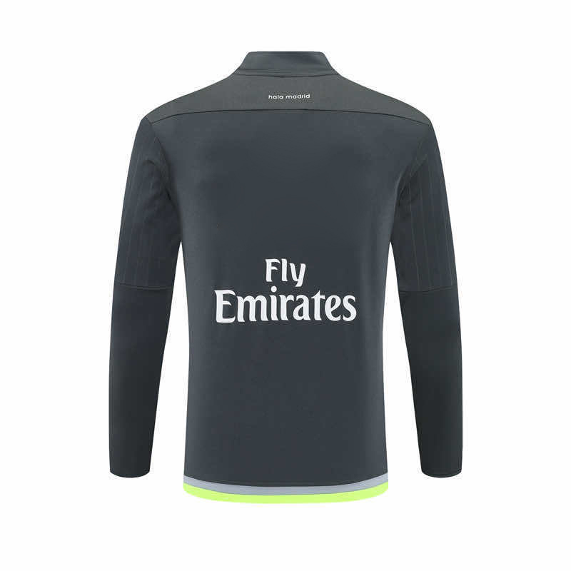 1516 season Real Madrid CF grey Half pull training suit
