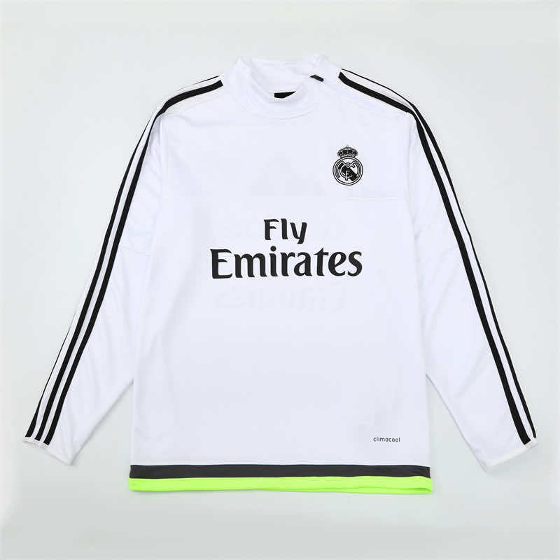 1516 season Real Madrid CF white Half pull training suit