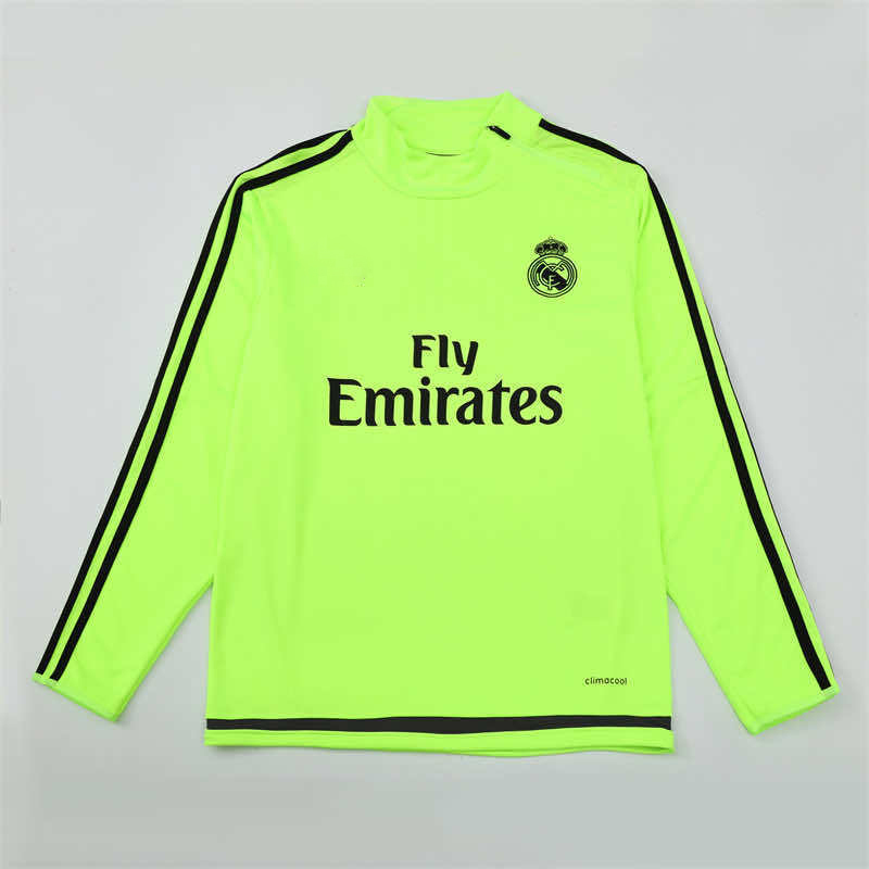 1516 season Real Madrid CF fluorescent green Half pull training suit
