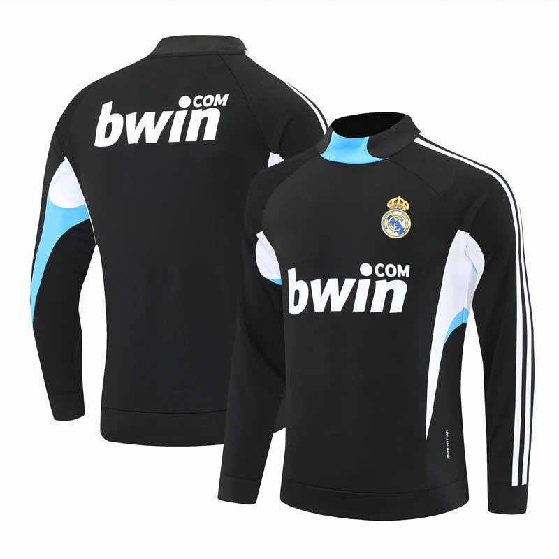 0809 season Real Madrid CF black Half pull training suit