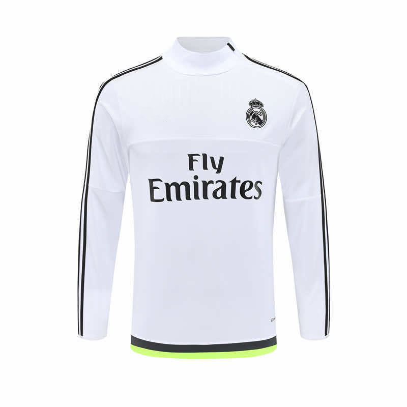 1516 season Real Madrid CF white Half pull training suit