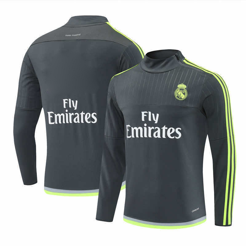 1516 season Real Madrid CF grey Half pull training suit