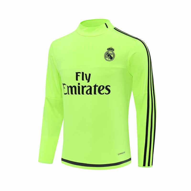 1516 season Real Madrid CF fluorescent green Half pull training suit