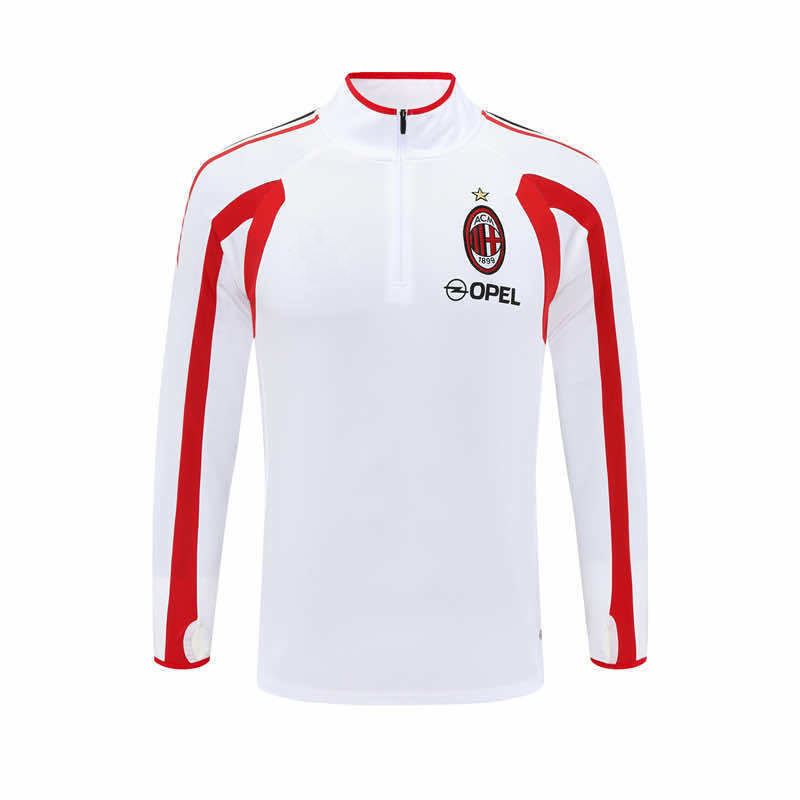 0506 season A.C. Milan white Half pull training suit