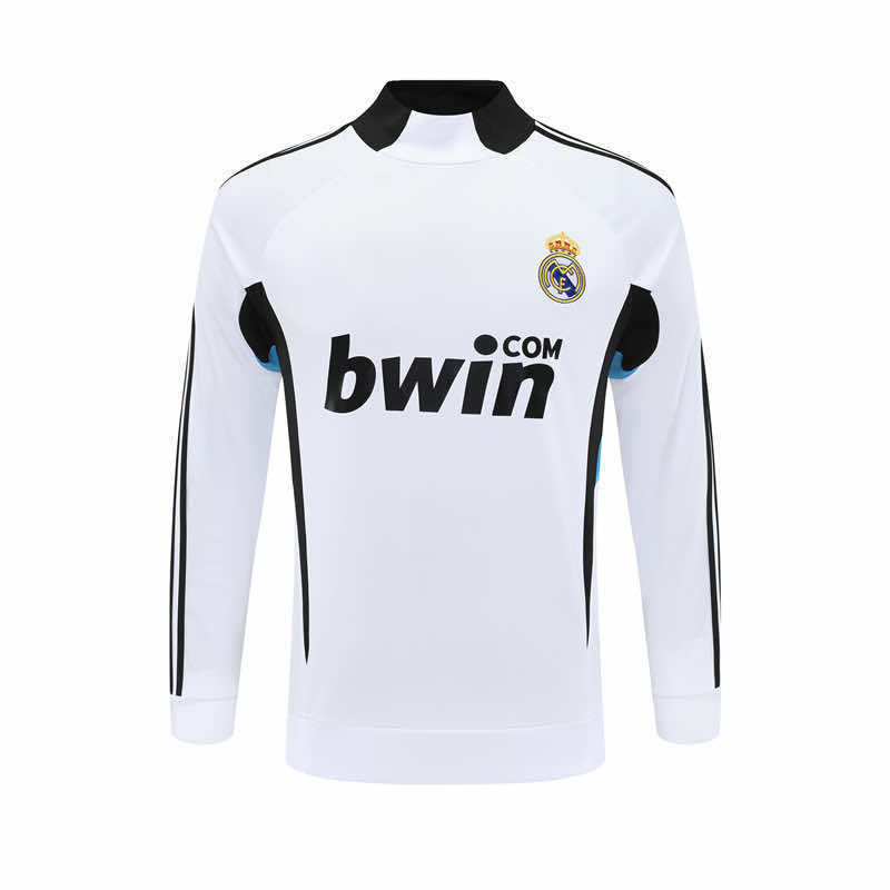 0809 season Real Madrid CF white Half pull training suit