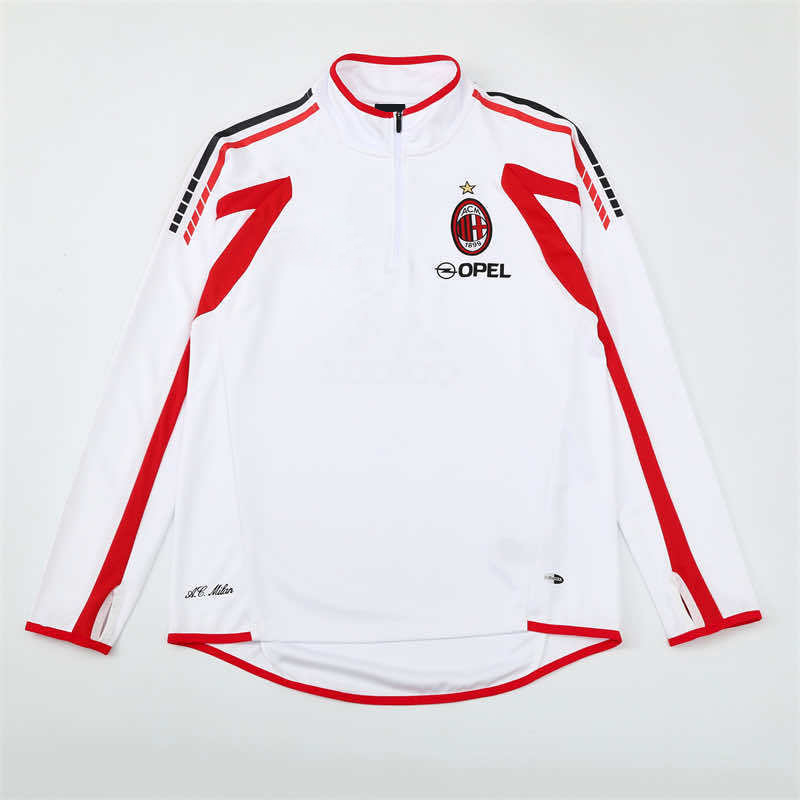 0506 season A.C. Milan white Half pull training suit