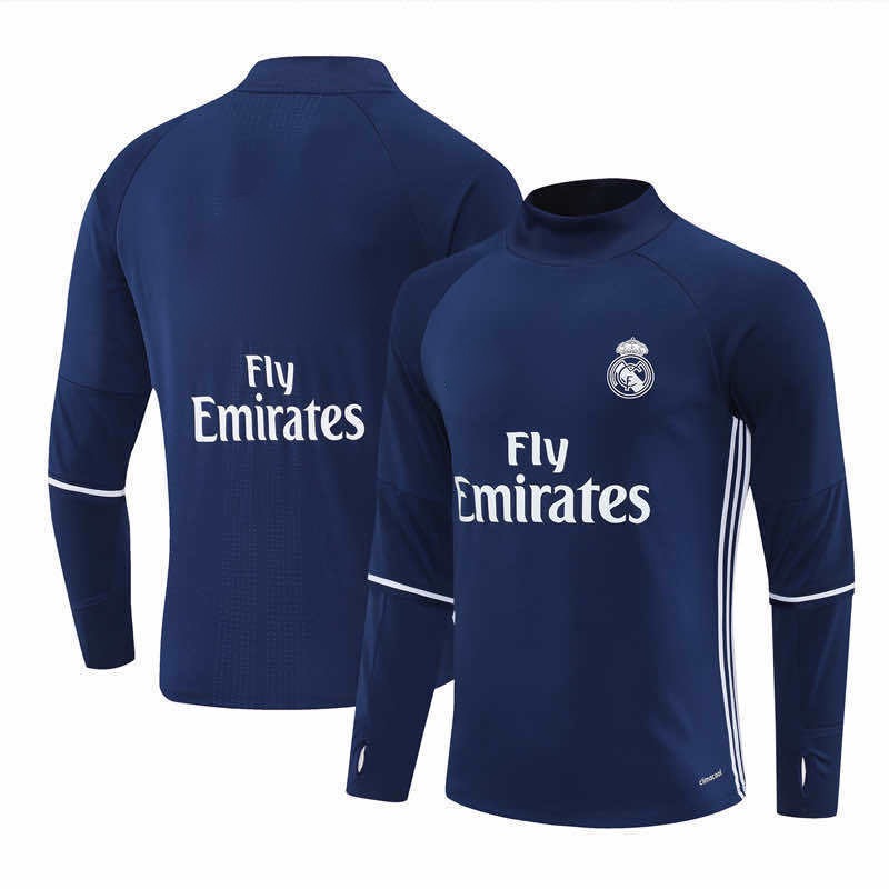 1617 season Real Madrid CF royal blue Half pull training suit