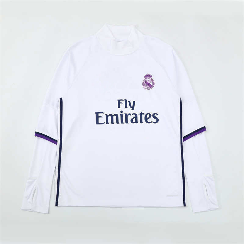 1617 season Real Madrid CF white Half pull training suit