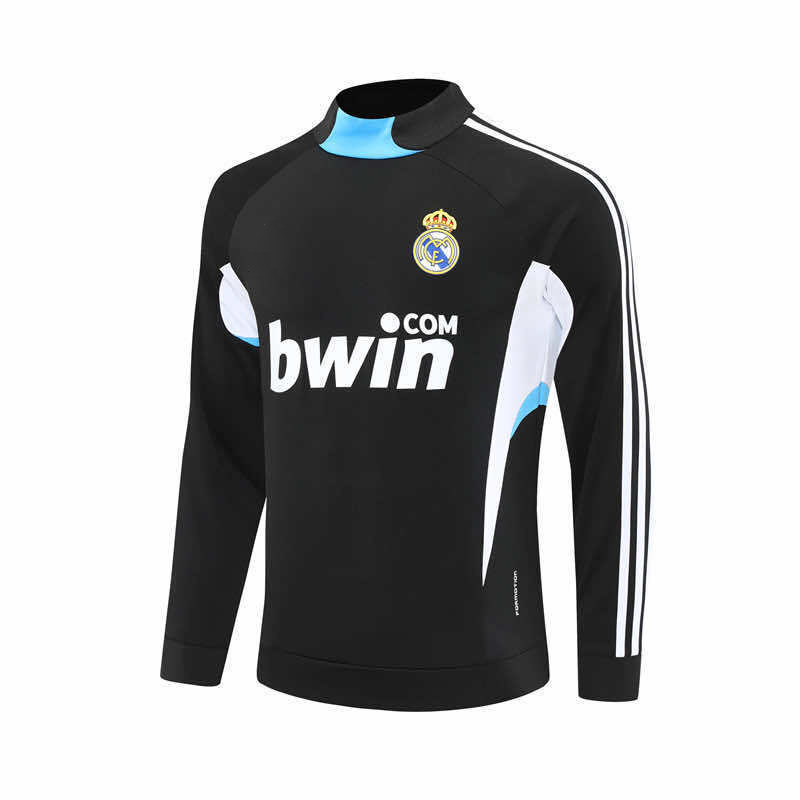 0809 season Real Madrid CF black Half pull training suit