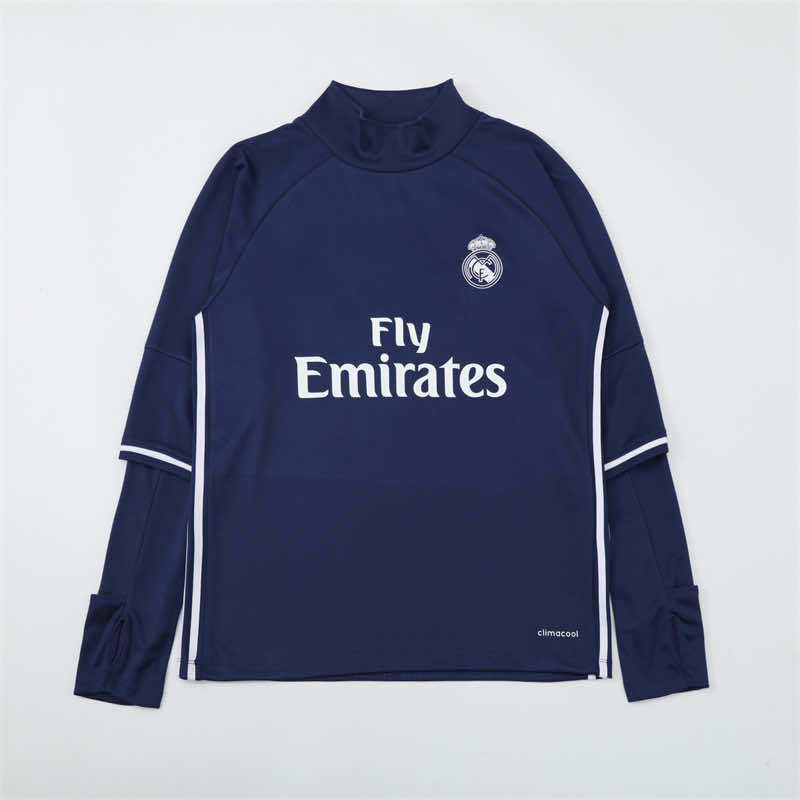 1617 season Real Madrid CF royal blue Half pull training suit