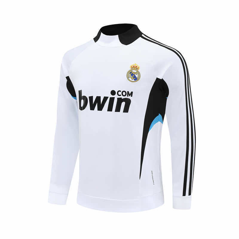 0809 season Real Madrid CF white Half pull training suit