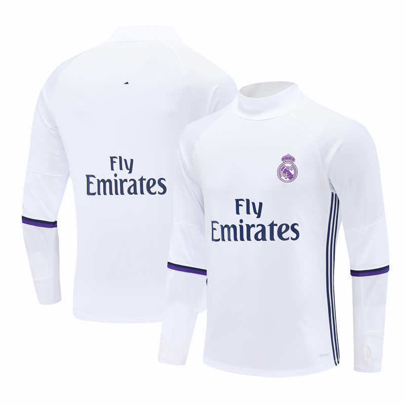 1617 season Real Madrid CF white Half pull training suit