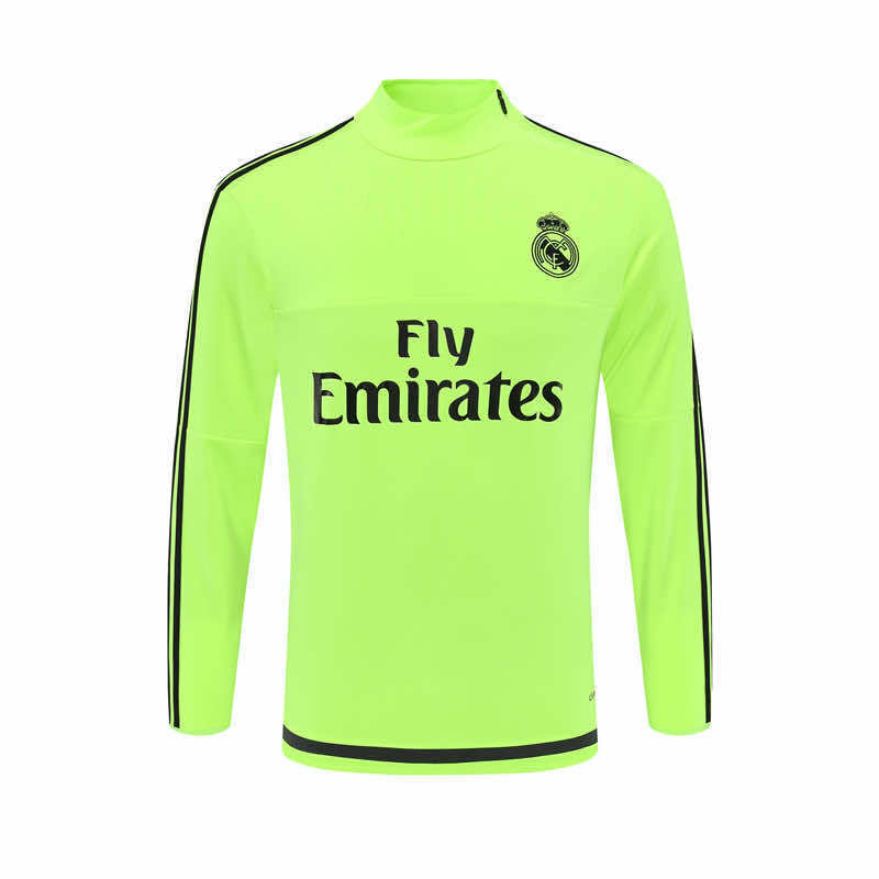 1516 season Real Madrid CF fluorescent green Half pull training suit