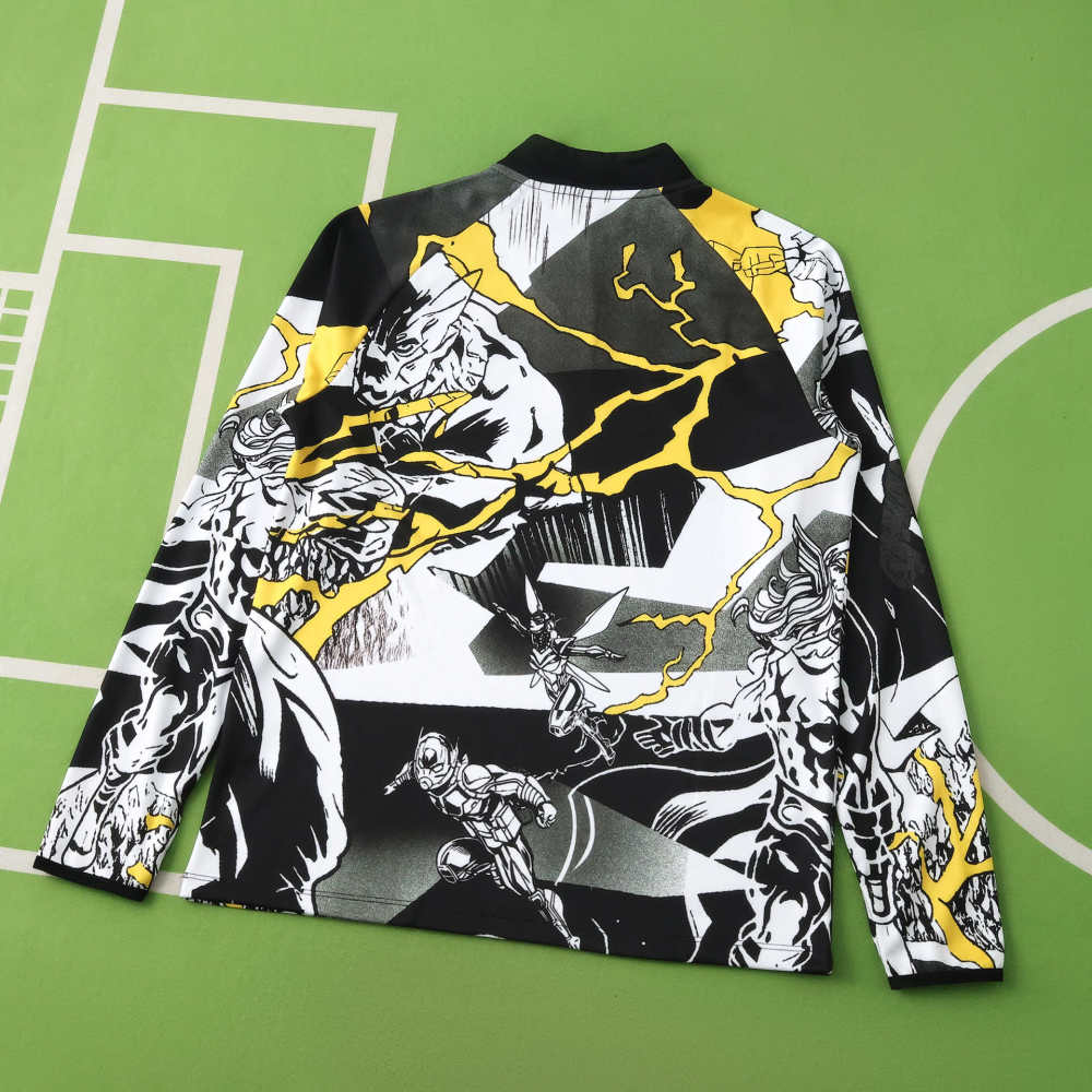 2526 season Real Madrid CF Marvel Black Half pull training suit