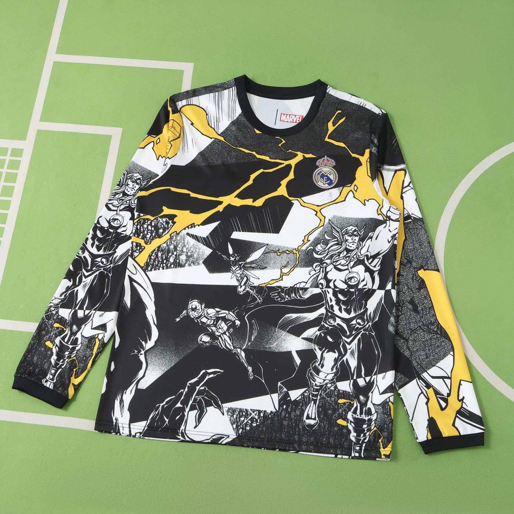 2526 season Real Madrid CF Marvel White Concept Long sleeved Fan version