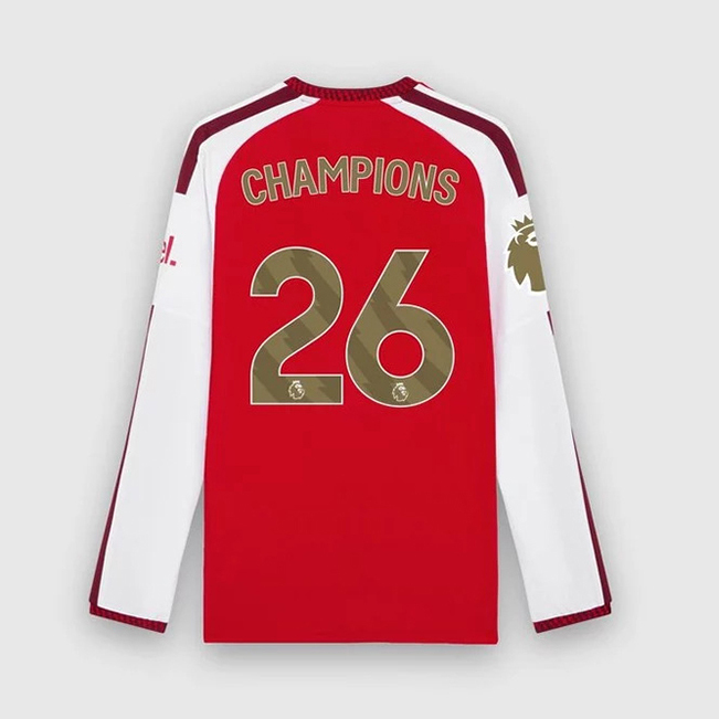 2627 season Arsenal Premier League Champions Long Sleeve Authentic Home Shirt