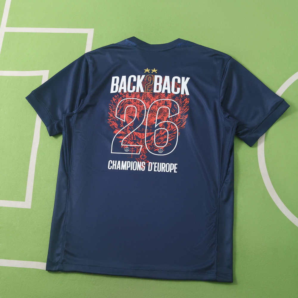 2526 season Paris Saint-Germain F.C. Home Stadium Shirt 2025-26 - Champions of Europe 2026 Print