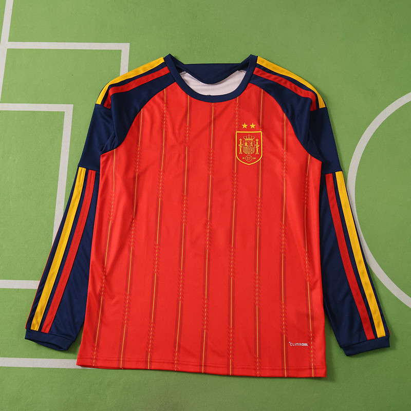 2026 FIFA World Cup Spain home champion Long sleeves Fan version  two  star