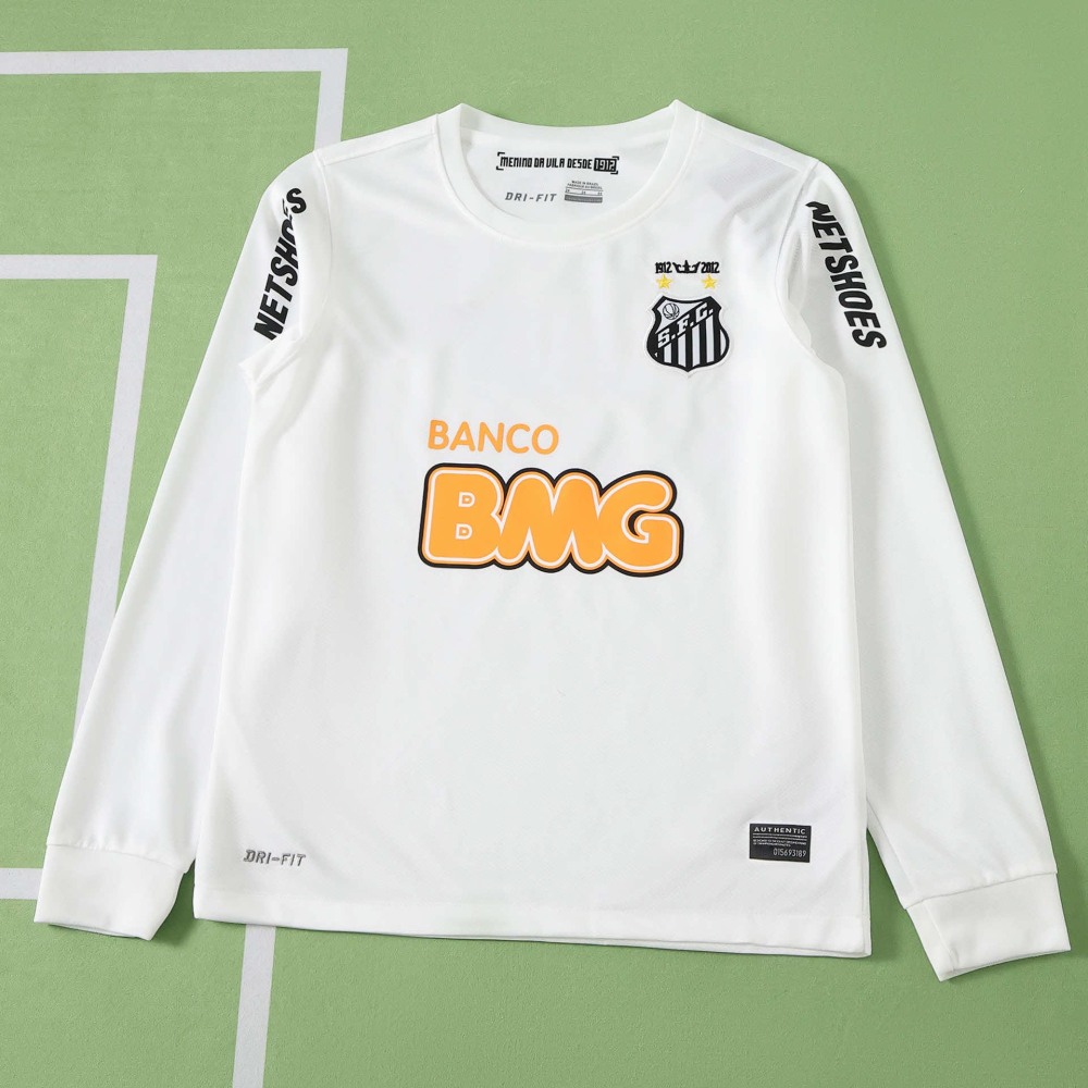 1213 season Santos FC home retro Long sleeves Kids kit