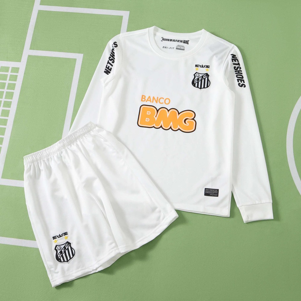 1213 season Santos FC home retro Long sleeves Kids kit