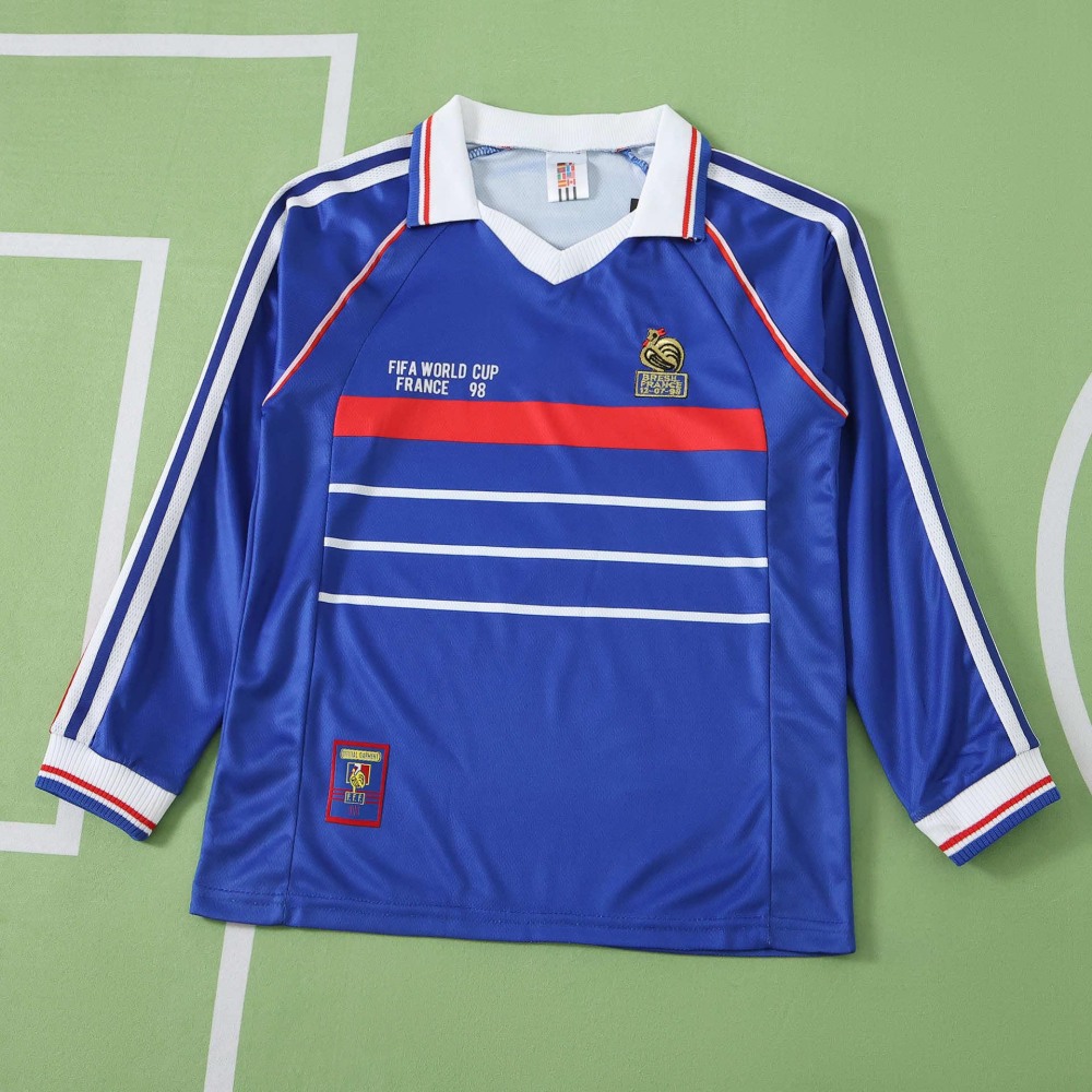 1998 France home retro Long sleeves Kids kit