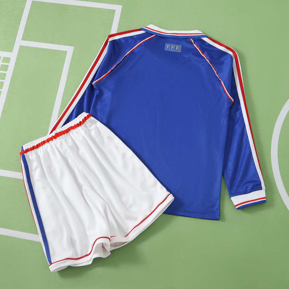 1998 France home retro Long sleeves Kids kit