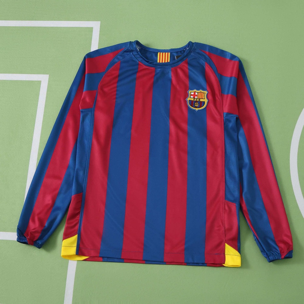 0506 season FC Barcelona / Barça home retro Long sleeves Kids kit
