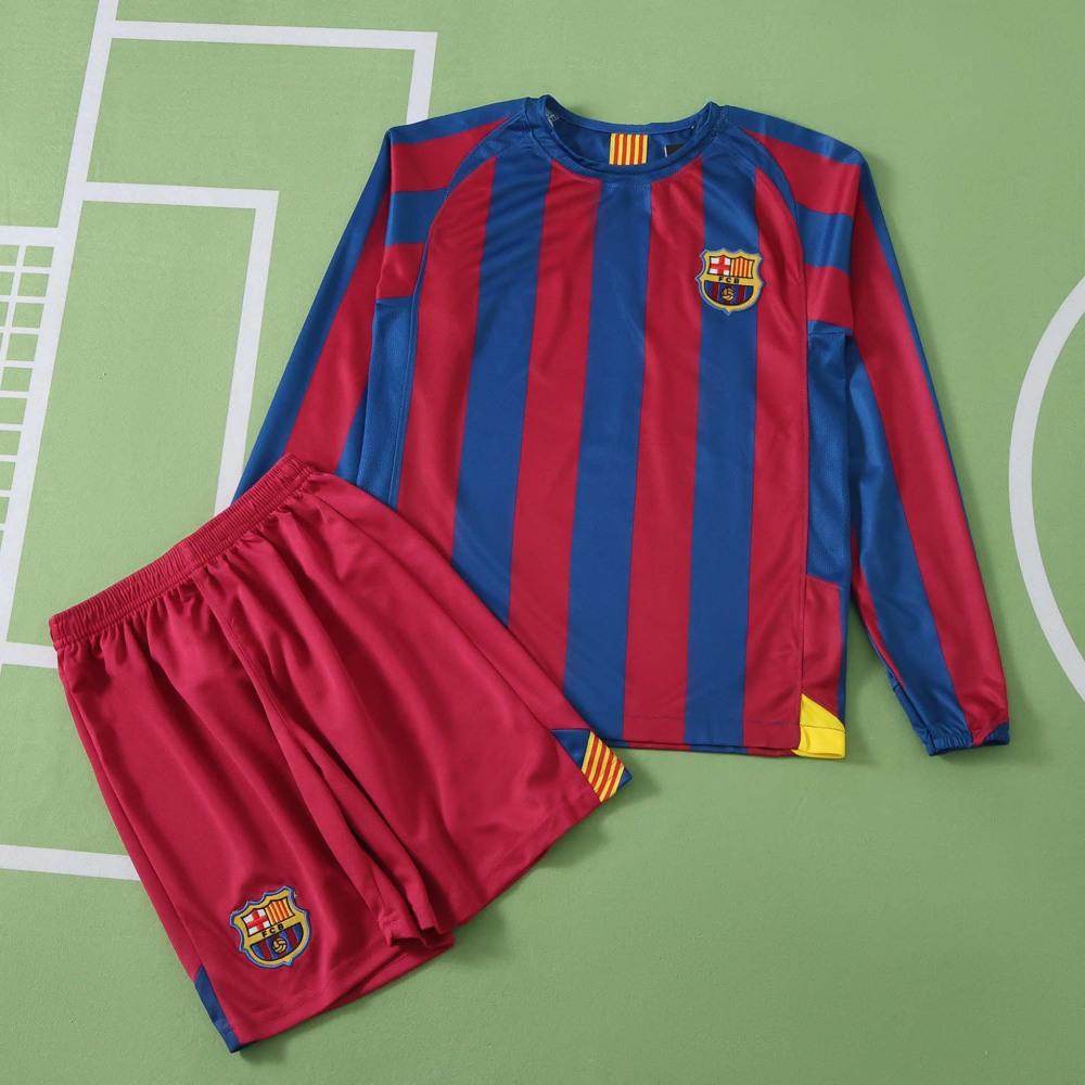 0506 season FC Barcelona / Barça home retro Long sleeves Kids kit