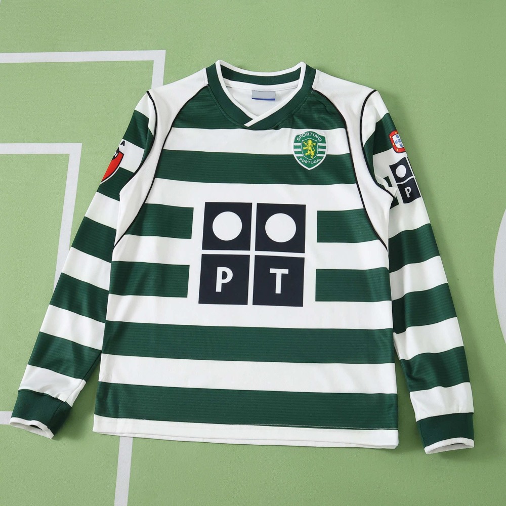 0103 season Sporting CP home retro Long sleeves Kids kit