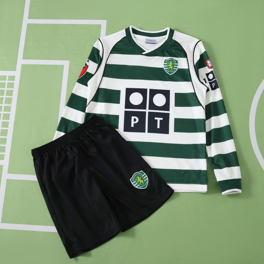 0103 season Sporting CP home retro Long sleeves Kids kit