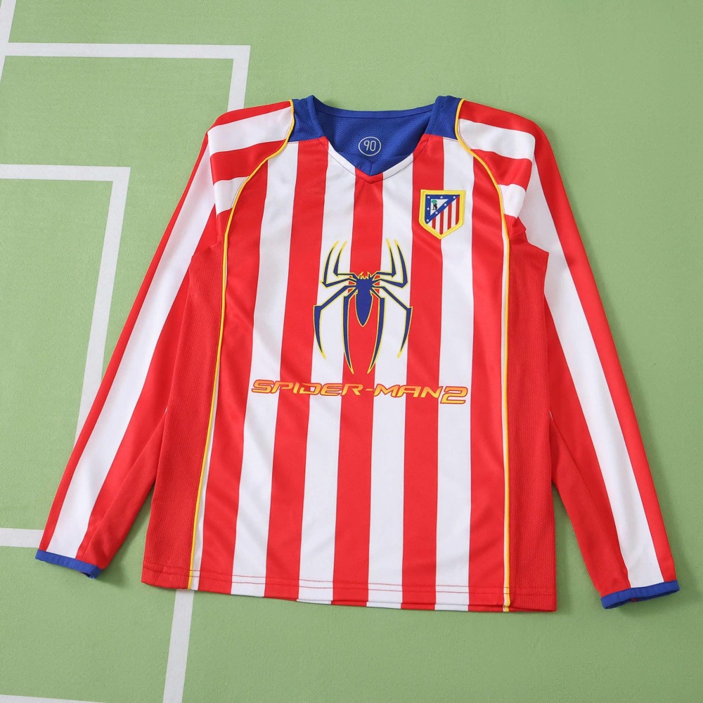 0405 season Club Atlético de Madrid home retro Long sleeves Kids kit
