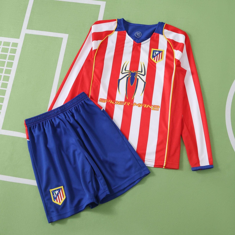 0405 season Club Atlético de Madrid home retro Long sleeves Kids kit