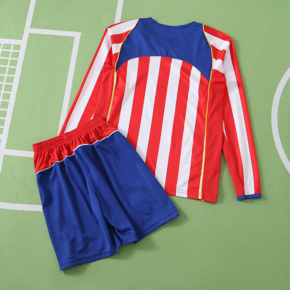 0405 season Club Atlético de Madrid home retro Long sleeves Kids kit