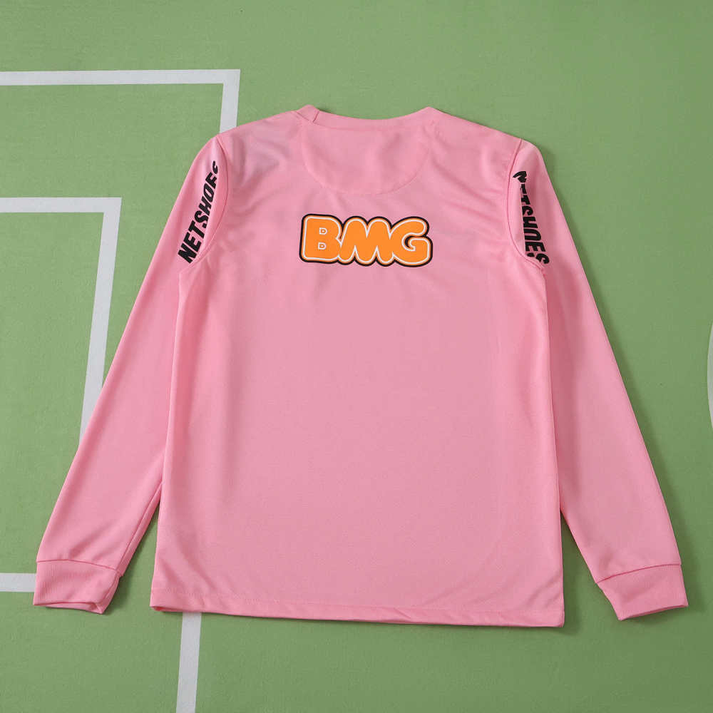 1213 season Santos FC Pink retro Long sleeves Kids kit