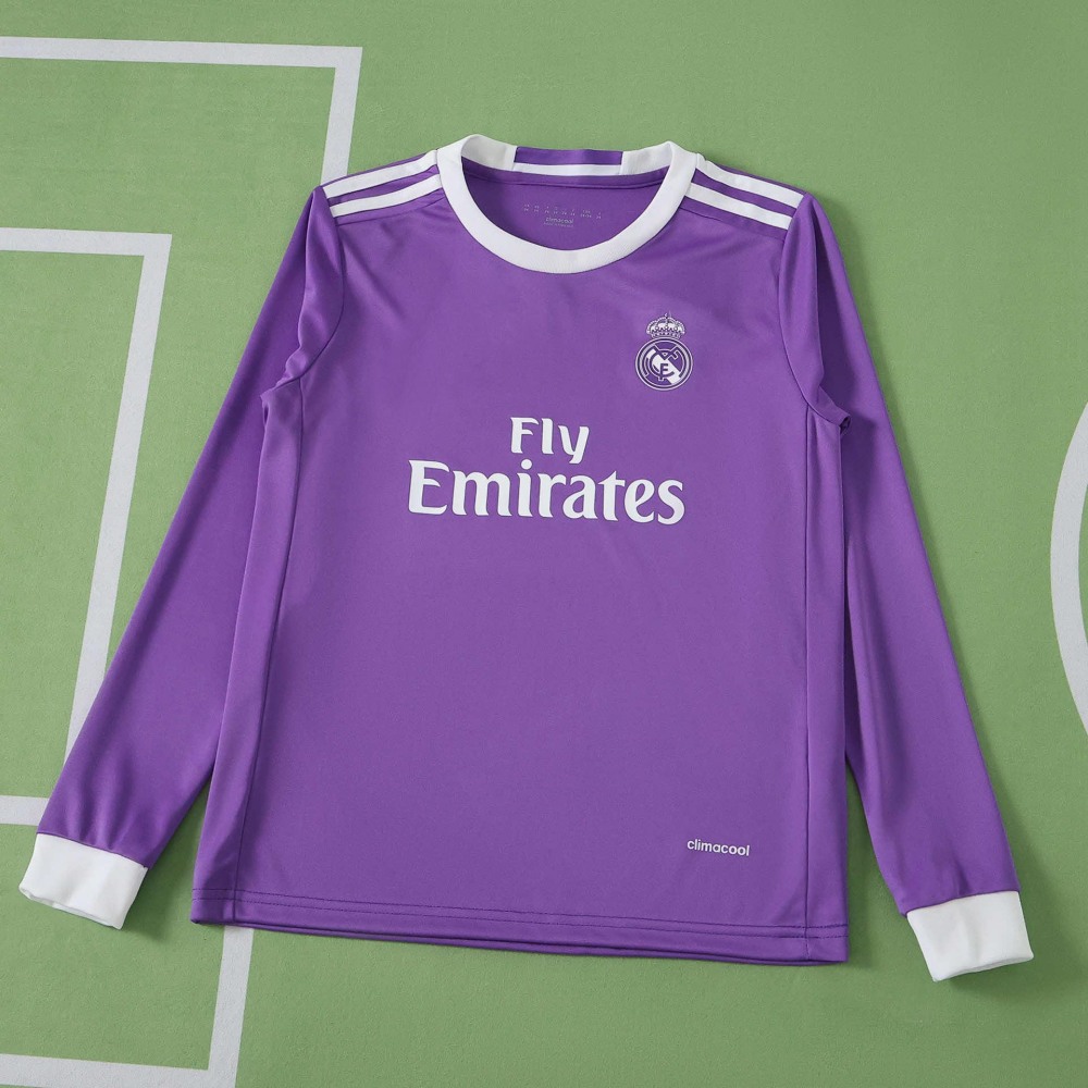1617 season Real Madrid CF away retro Long sleeves Kids kit