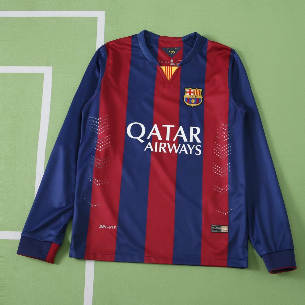 1415 season FC Barcelona / Barça home retro Long sleeves Kids kit