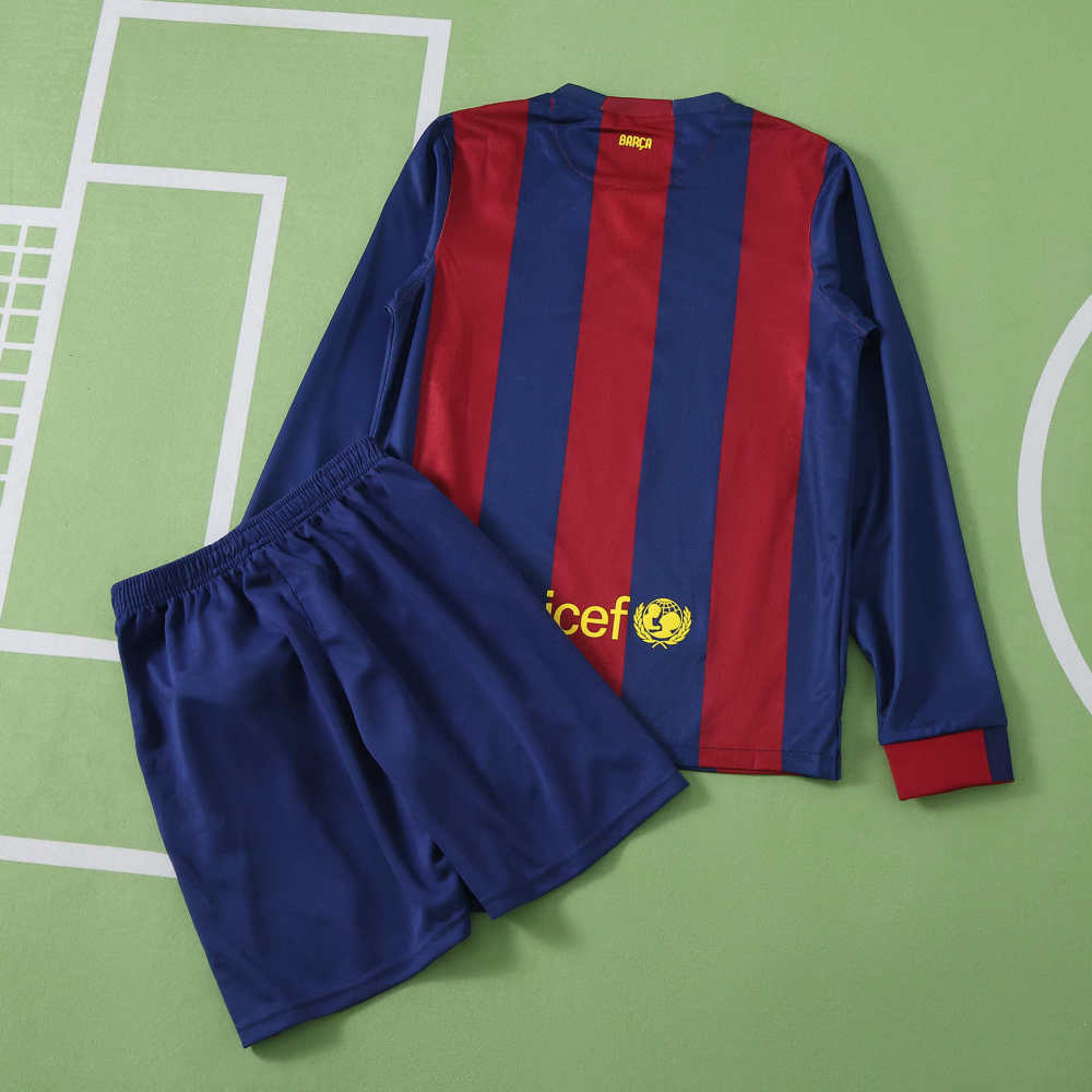 1415 season FC Barcelona / Barça home retro Long sleeves Kids kit