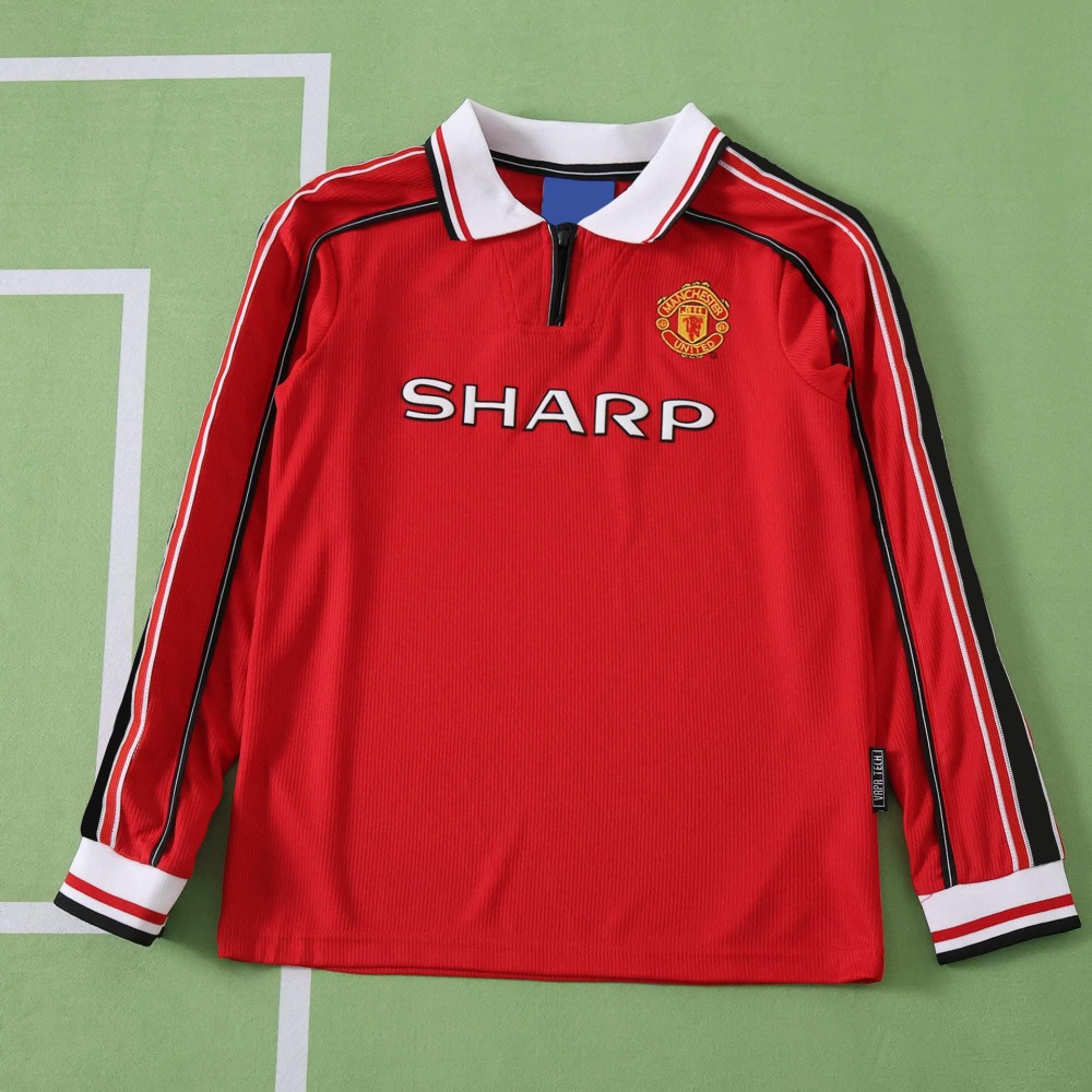 1998 season Manchester United F.C. home retro Long sleeves Kids kit