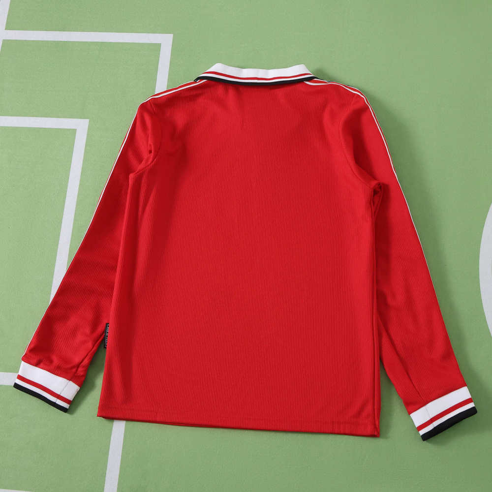 1998 season Manchester United F.C. home retro Long sleeves Kids kit