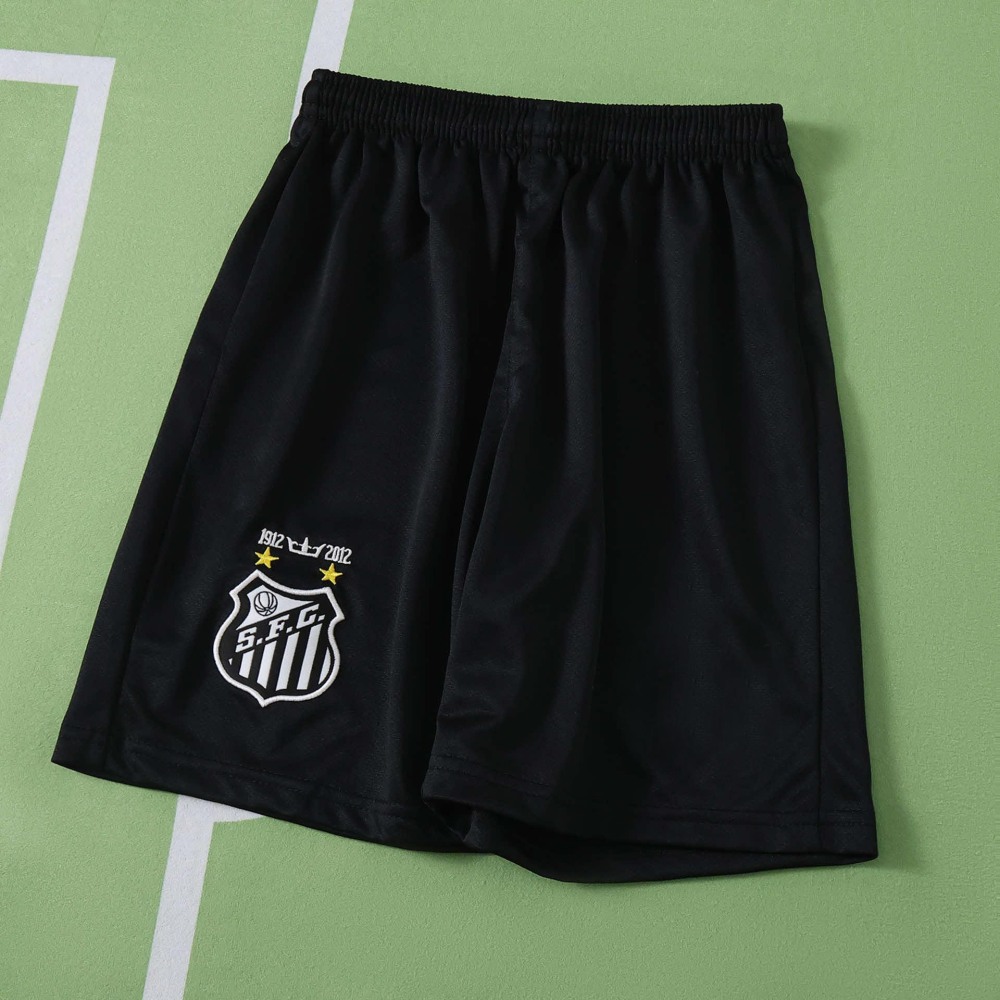1213 season Santos FC Black retro Long sleeves Kids kit