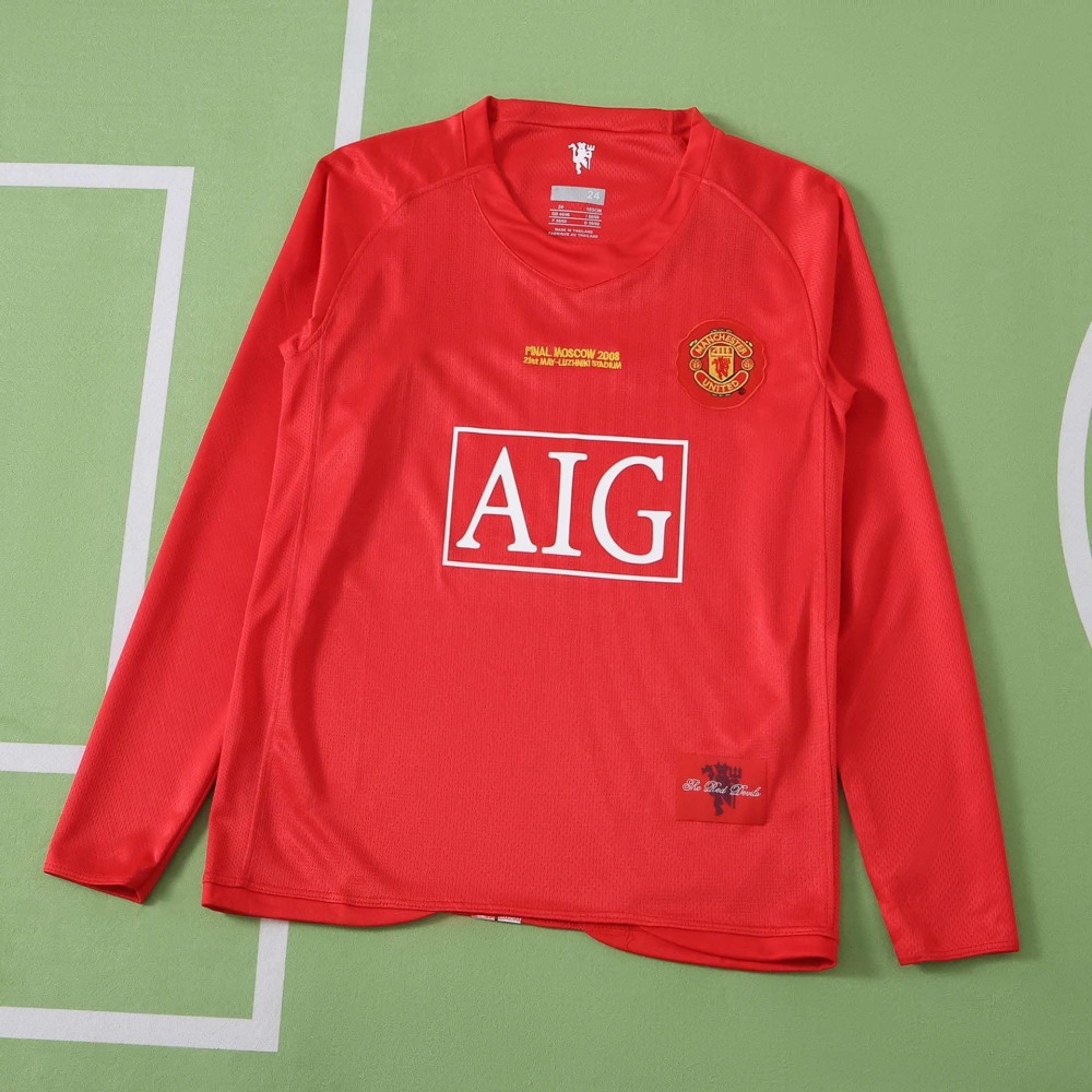 0708 season Manchester United F.C. home Champions League Long sleeves Kids kit